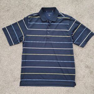 Men's Nicklaus Navy with Stripe Golf Shirt Large